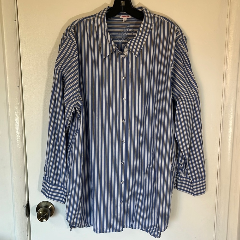 Johnny Was Giorgio Relaxed Oversized Tunic Striped Women’s XL R24022-d